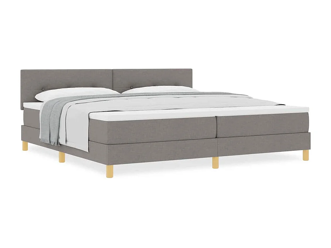 Cadre de lit avec matelas Taupe 200 x 200 cm tissu