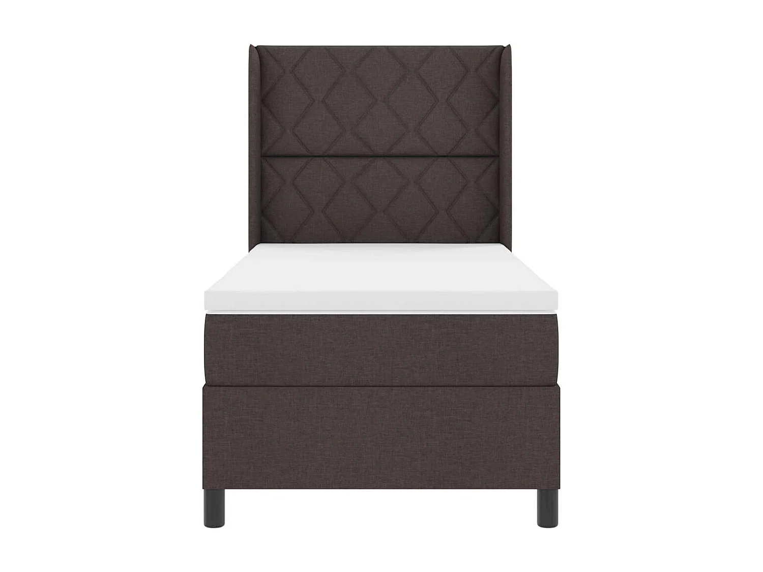 Boxspring bed met matras Donkerbruin 100 x 200 cm Stof