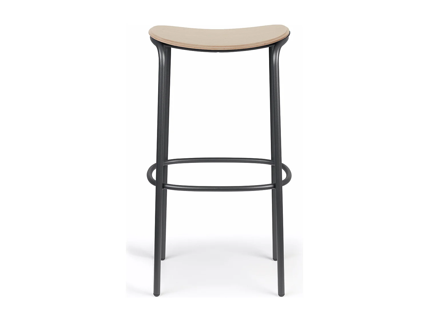 Tabouret métal et assise bois clair Trick - 65 cm