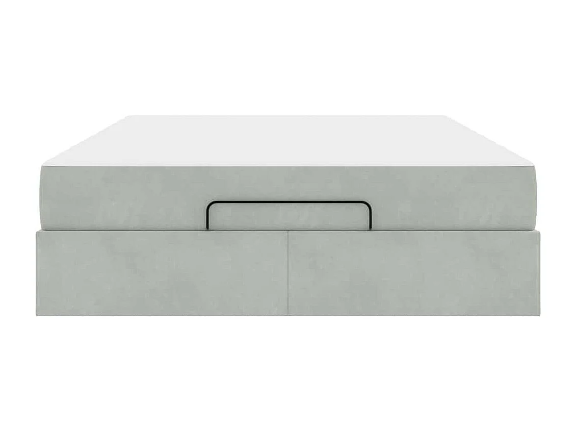 Cadre de lit avec matelas Gris clair 140 x 200 cm Velours