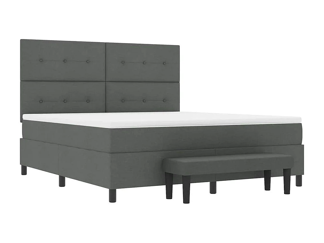 Cama tipo Box Spring con colchón Gris oscuro 180 x 200 cm tela