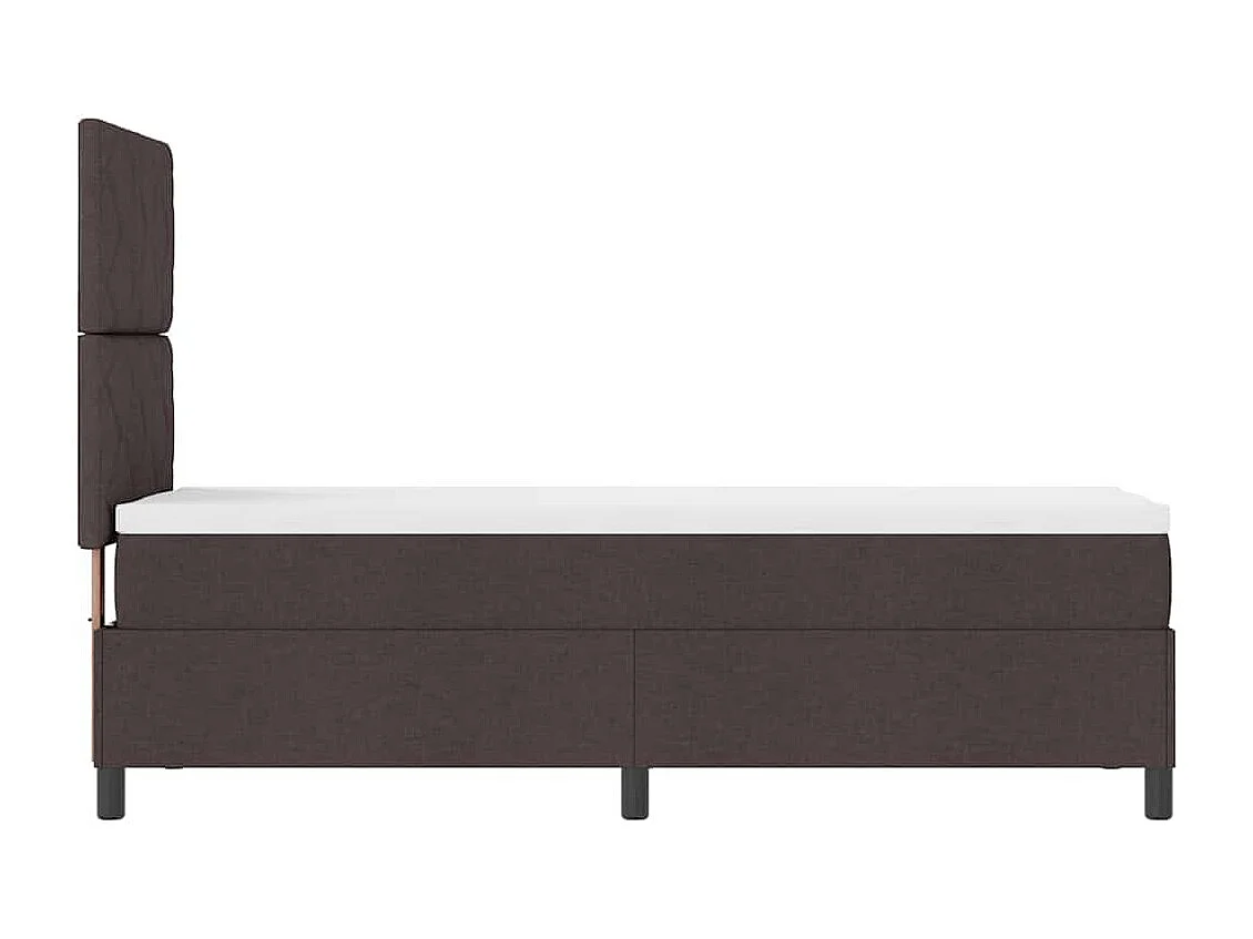Cama tipo Box Spring con colchón Marrón oscuro 80 x 200 cm tela