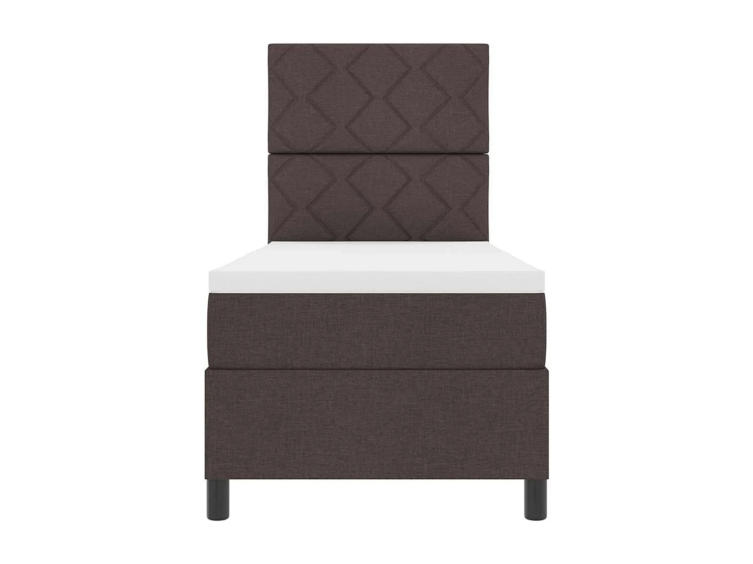 Cama tipo Box Spring con colchón Marrón oscuro 80 x 200 cm tela