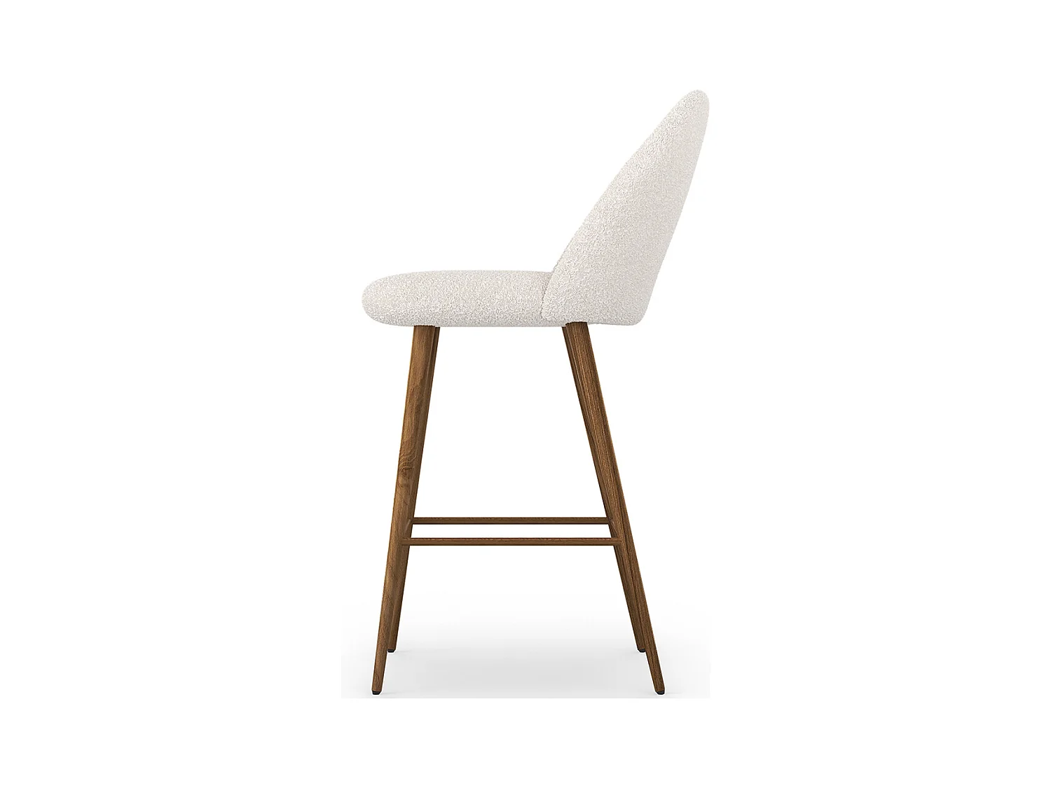 Tabouret En Bouclette Fausse Fourrure Tapissée - Boucles Blanches - Design scandinave - 66cm -  Evelyne Blanc
