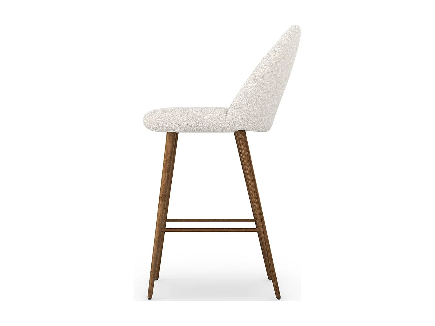 Taburete Tapizado en Tela Bouclé - Diseño Escandinavo - 66cm - Evelyne