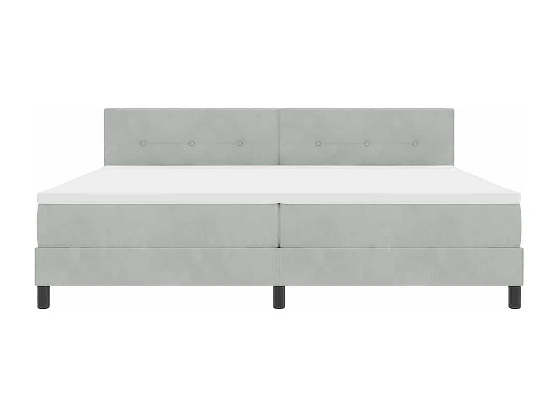 Cadre de lit avec tête de lit Gris clair 200 x 200 cm Velours