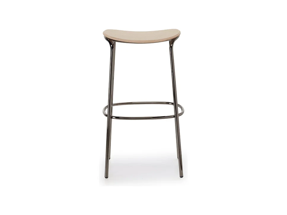 Tabouret métal et assise bois clair Trick - 65 cm