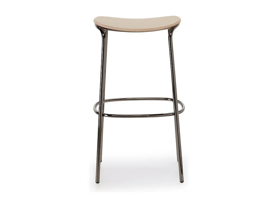 Tabouret métal et assise bois clair Trick - 65 cm