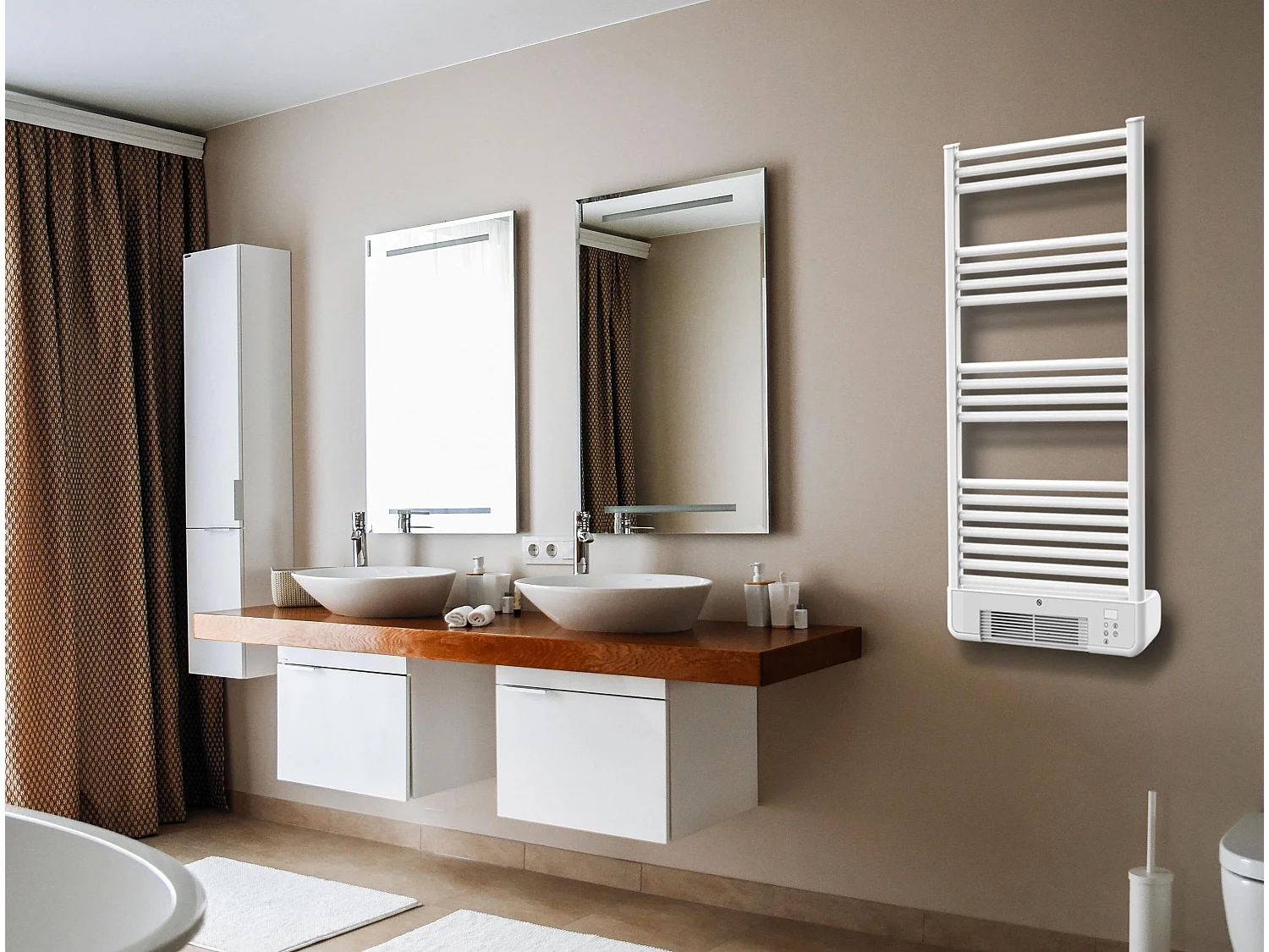 Radiateur sèche-serviettes avec chauffage intégré et contrôle WiFi