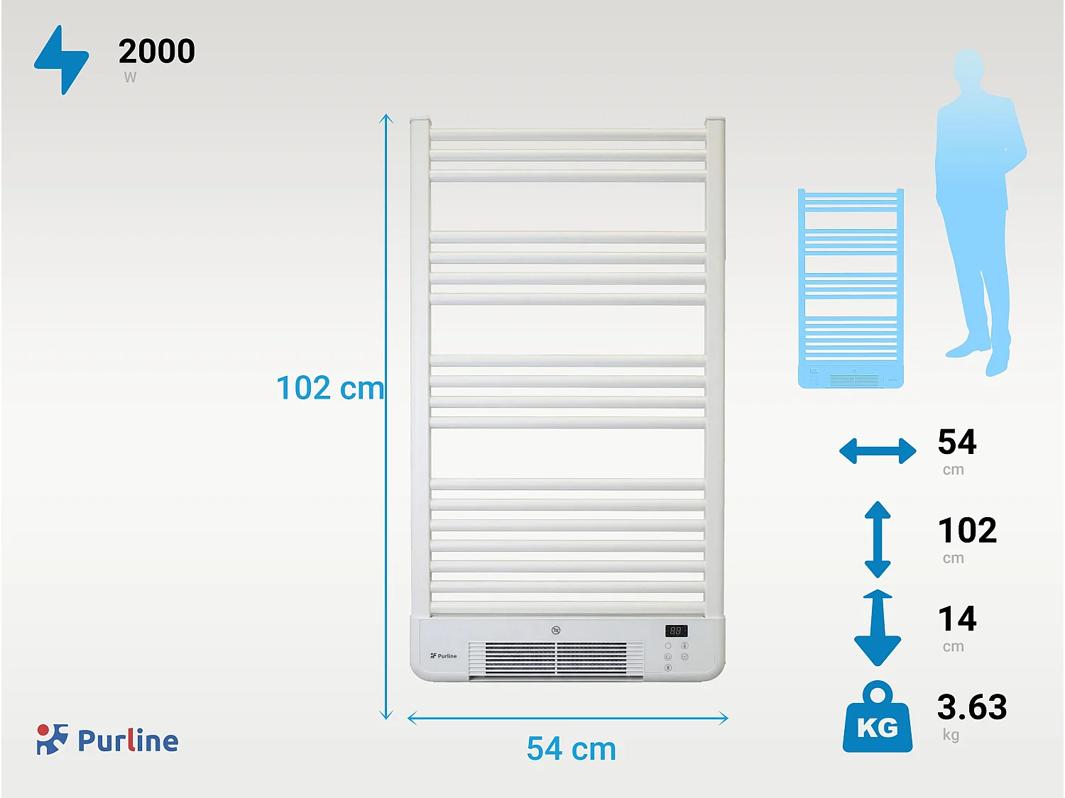 Radiateur sèche-serviettes avec chauffage intégré et contrôle WiFi