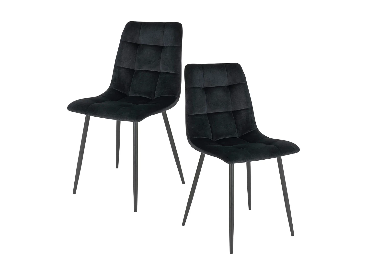 Chaise de salle à manger noire motif damier (lot de 2) TARAZ