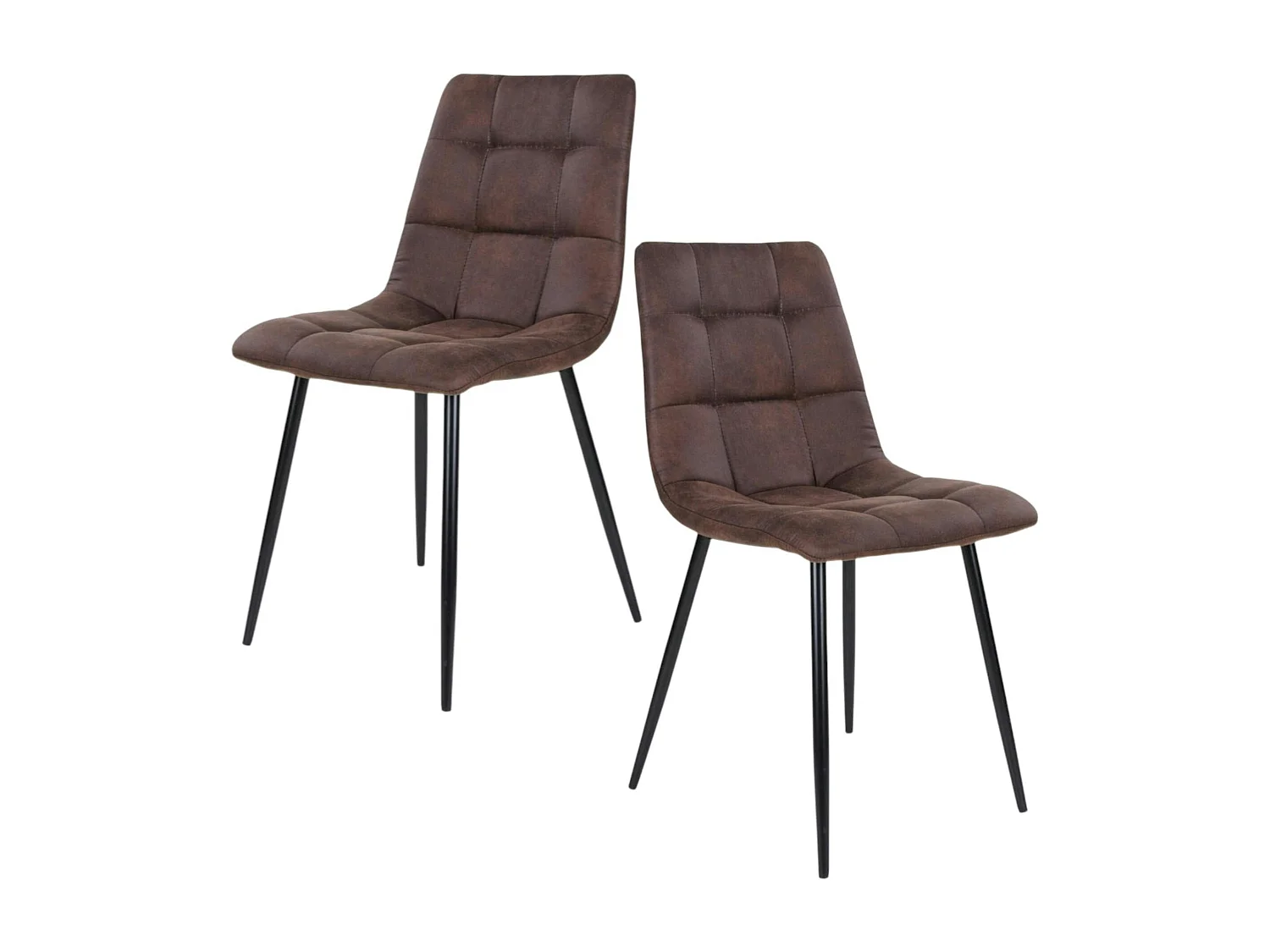 Chaise de salle à manger marron motif damier (lot de 2) TARAZ