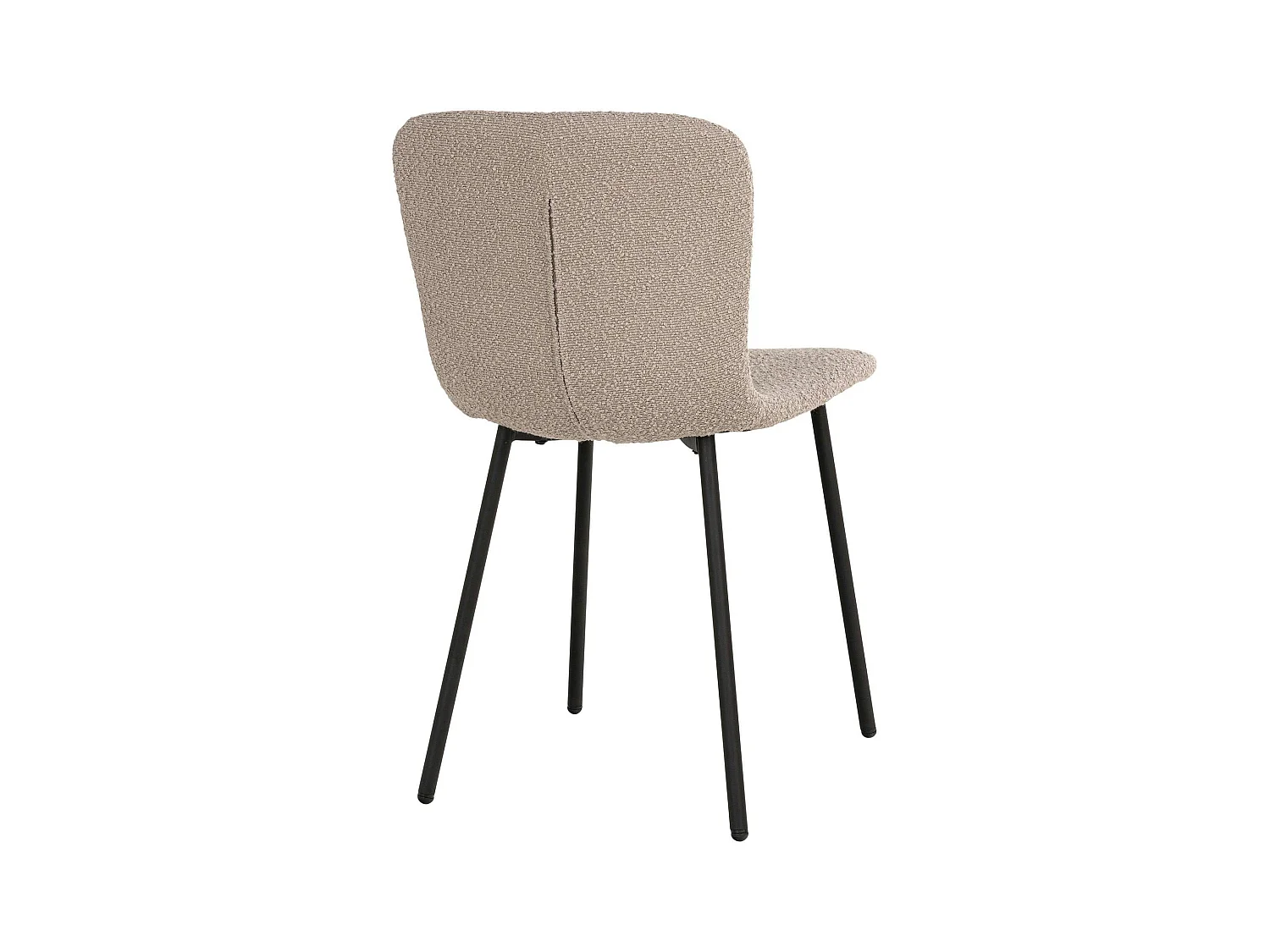 Chaise bouclette beige pieds métal noir (lot de 2) LOTA