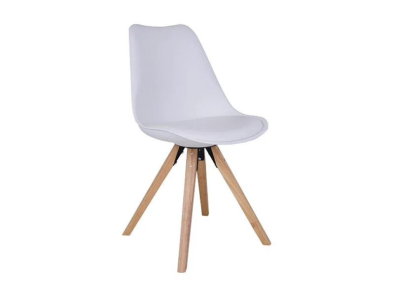 Chaise blanche scandinave pieds bois (lot de 2) LOTA