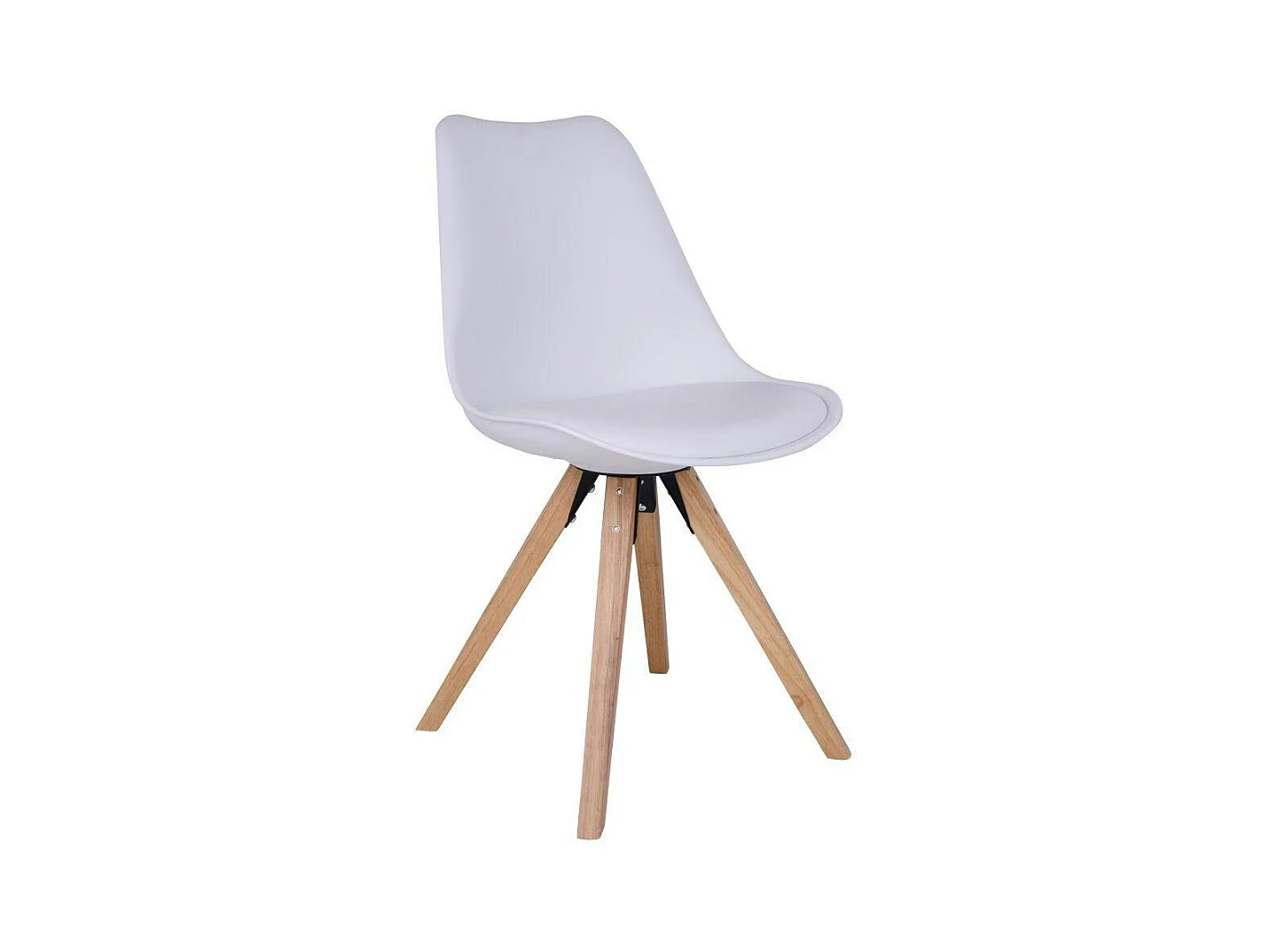 Chaise blanche scandinave pieds bois (lot de 2) LOTA