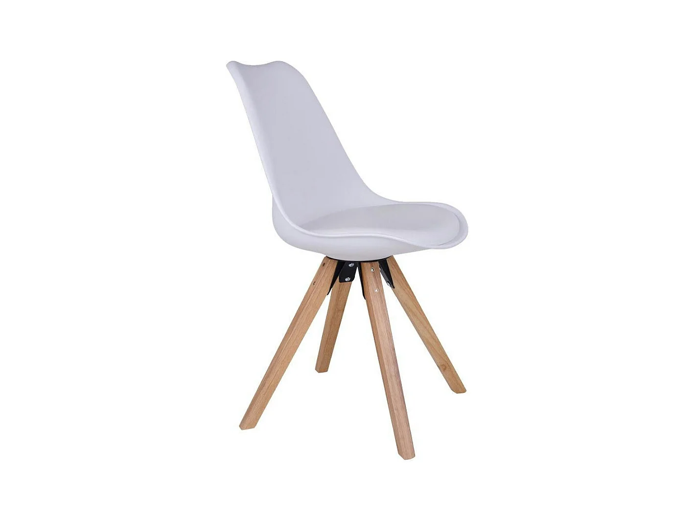 Chaise blanche scandinave pieds bois (lot de 2) LOTA