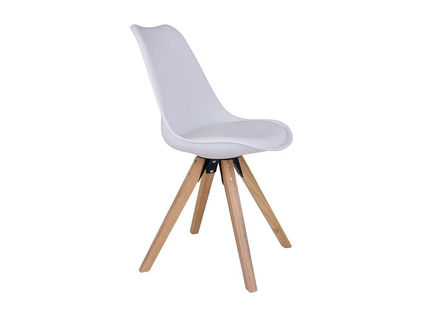 Chaise blanche scandinave pieds bois (lot de 2) LOTA