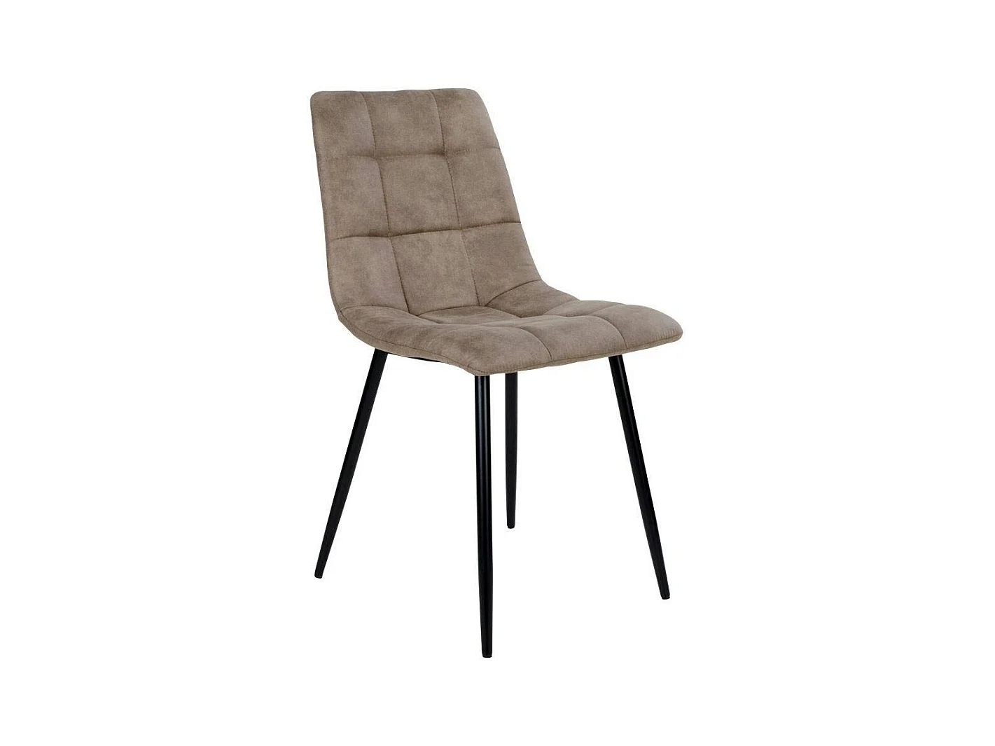 Chaise de salle à manger taupe motif damier (lot de 2) TARAZ