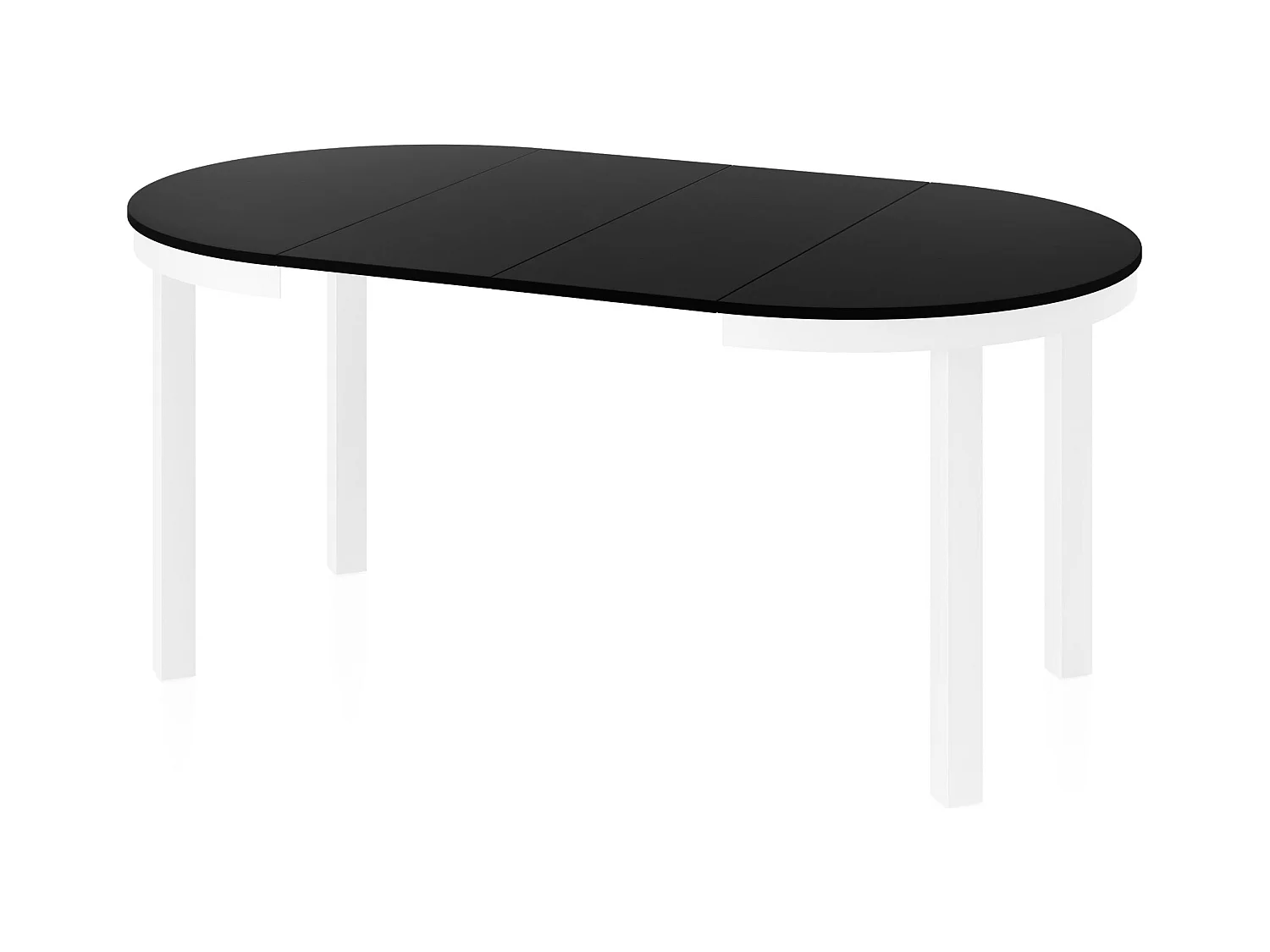 Table à Manger Ronde Extensible avec Pieds Métalliques Blancs – Table Industrielle – Table Gain de Place pour Salon ou Cuisine – 100 cm à 180 cm – Noir