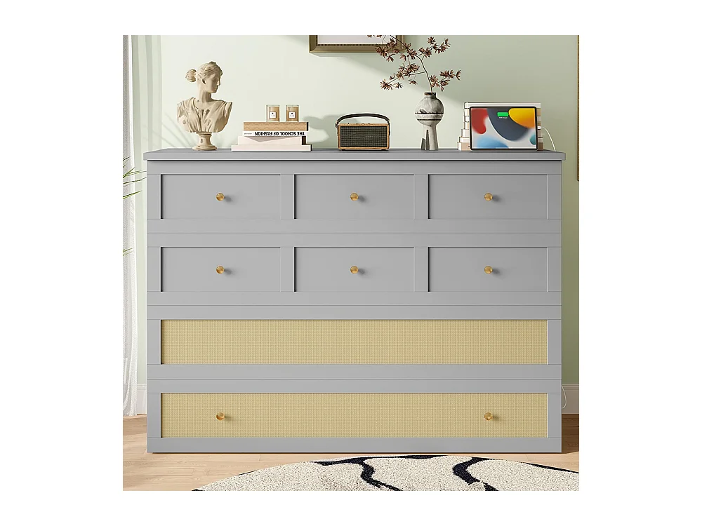 Lit escamotable mobile 140x200 cm tiroirs pied étagère tête USB électrique sans matelas gris