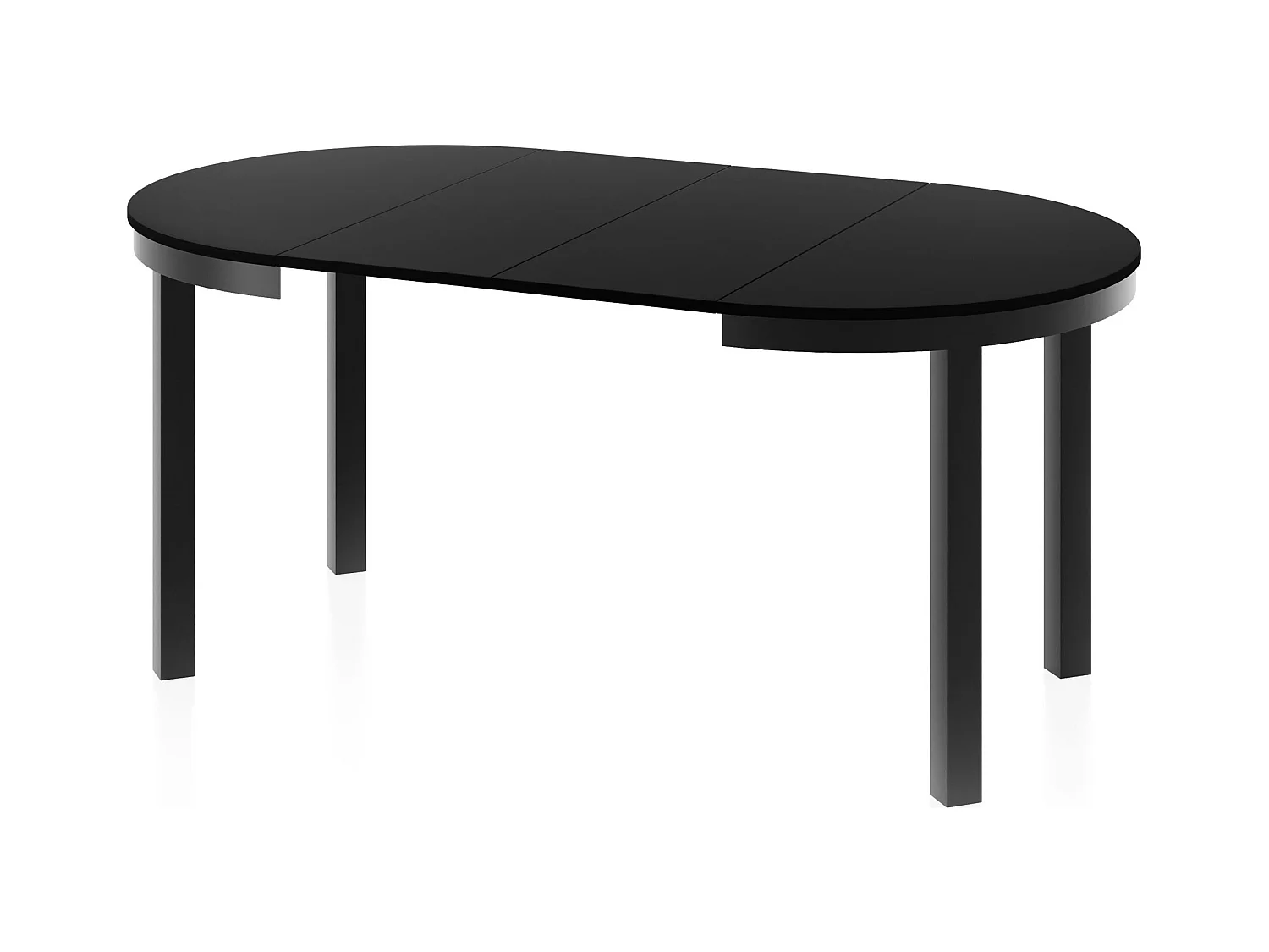 Table à Manger Ronde Extensible avec Pieds Métalliques Noirs – Table Industrielle – Table Gain de Place pour Salon ou Cuisine – 100 cm à 180 cm – Noir