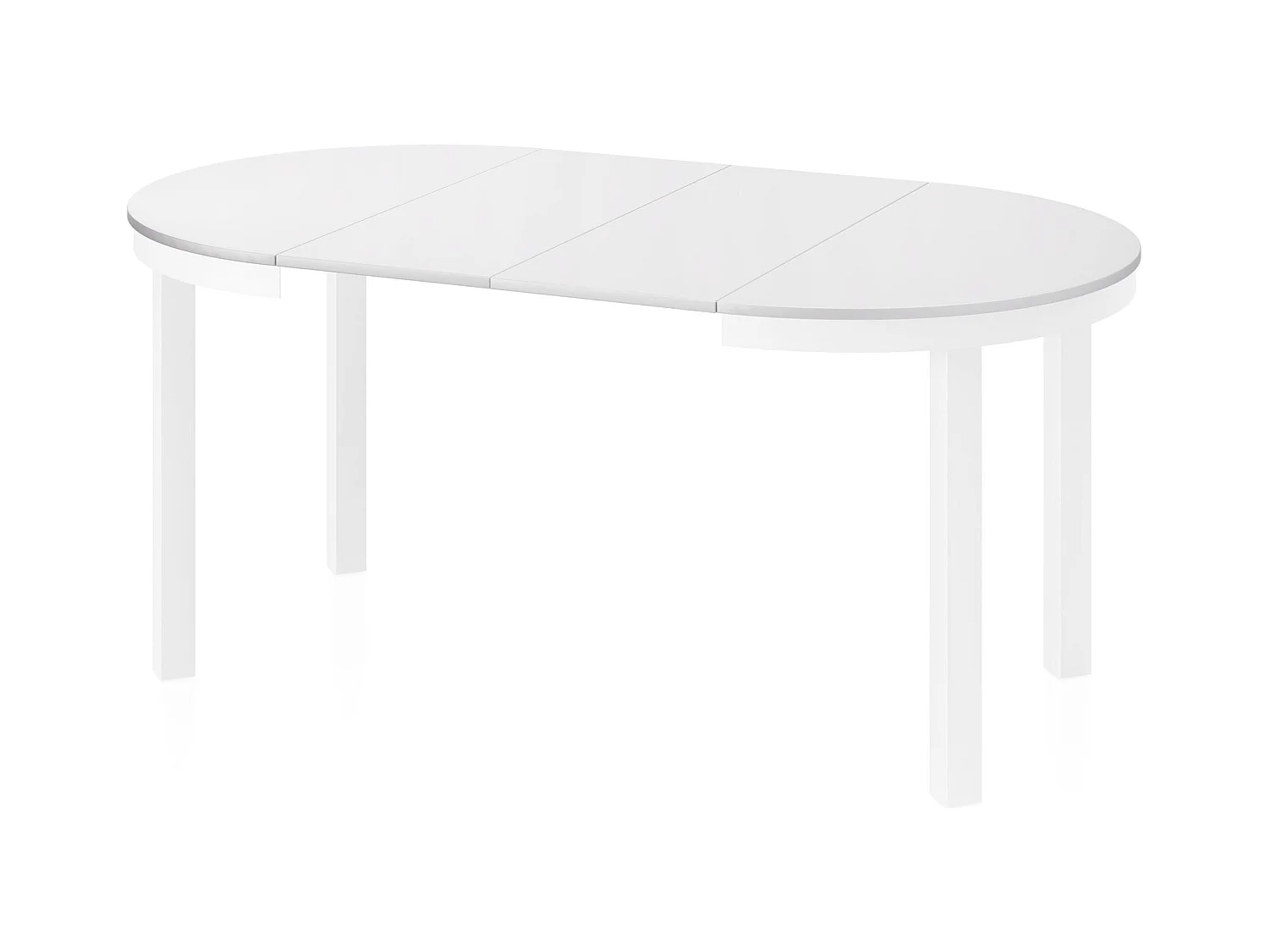 Table à Manger Ronde Extensible avec Pieds Métalliques Blancs – Table Industrielle – Table Gain de Place pour Salon ou Cuisine – 100 cm à 180 cm – Blanc