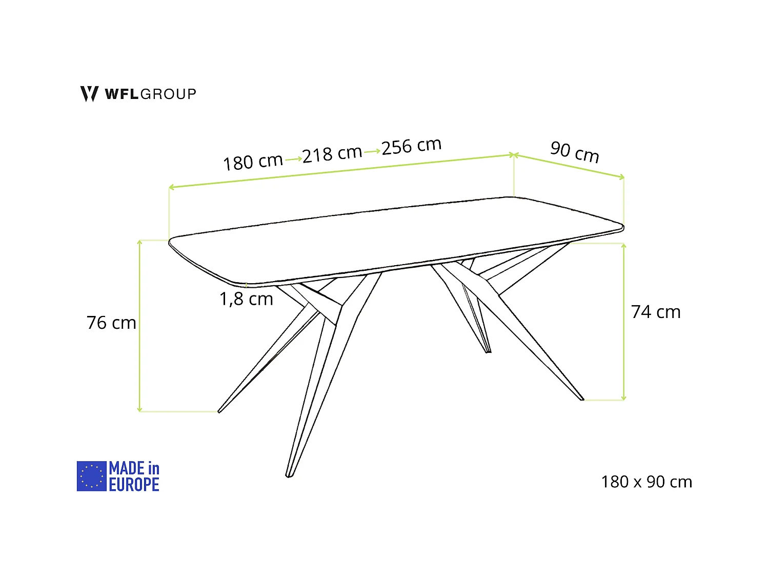 Table à Manger Extensible Style Loft – Rectangulaire Pieds en Métal Noir – Design Industriel avec Coins Arrondis – Table pour 8-12 Personnes – 180 à 260 cm – Marron