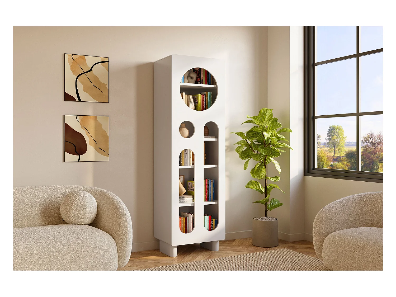 Nowoczesny regał z ażurowymi frontami Skandica OKO / szer. 60 cm