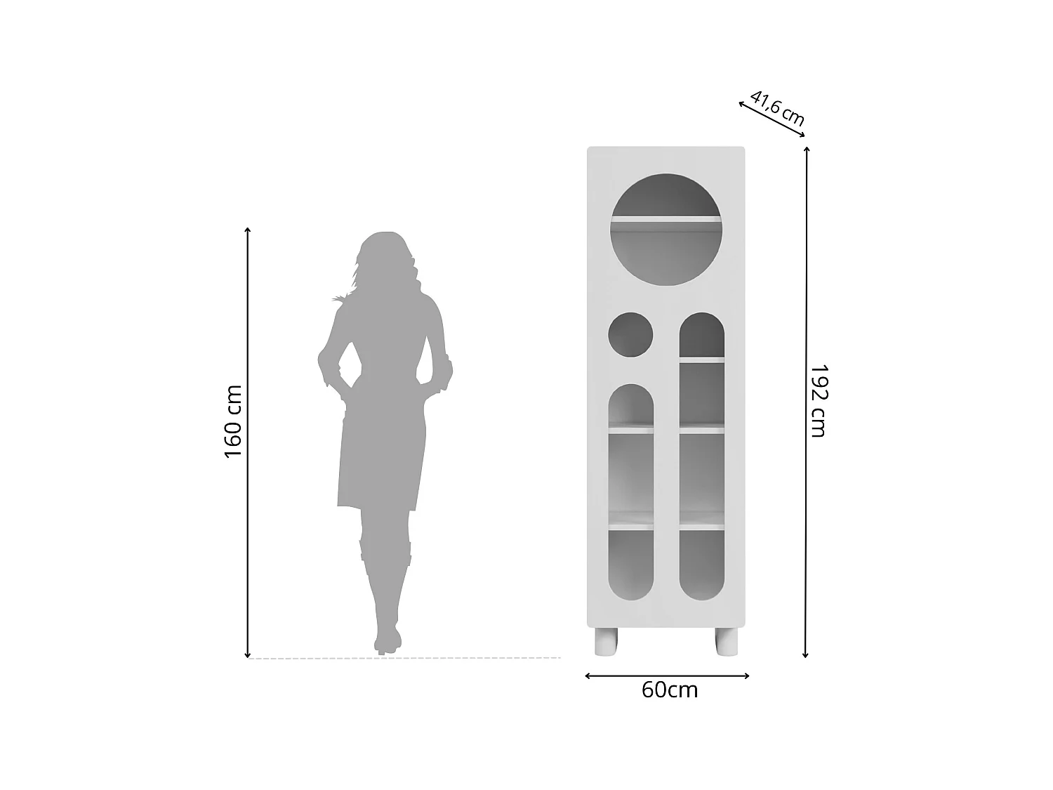 Nowoczesny regał z ażurowymi frontami Skandica OKO / szer. 60 cm