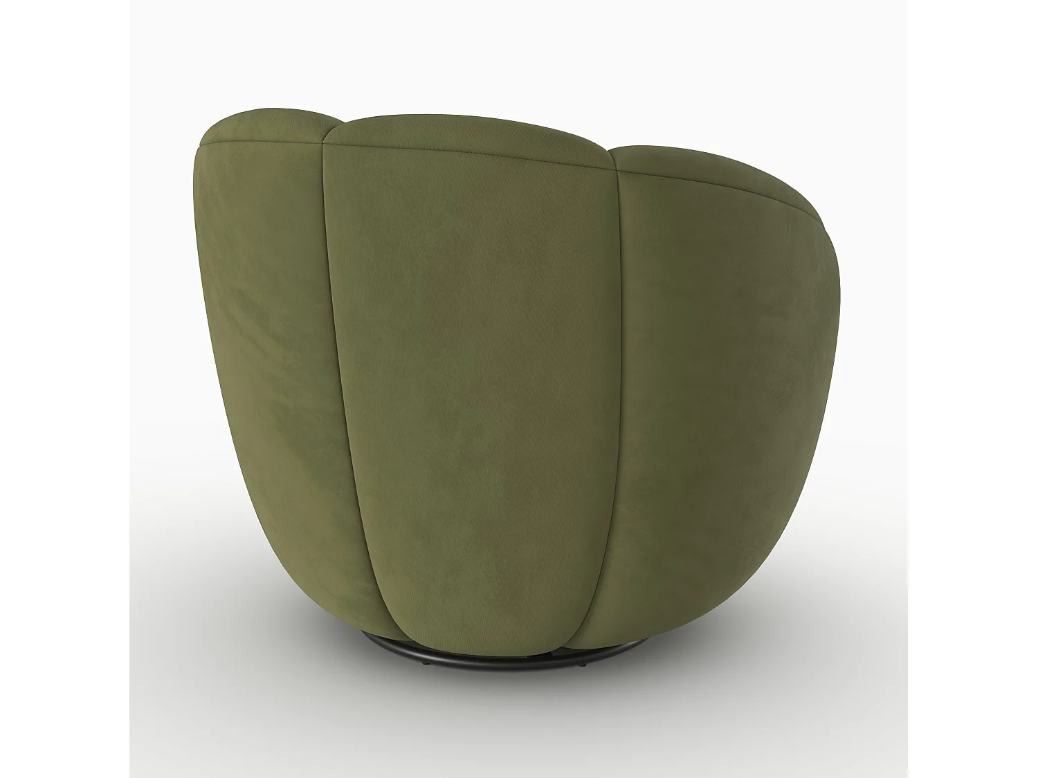 Poltrona girevole in velluto verde oliva scuro - Ysé