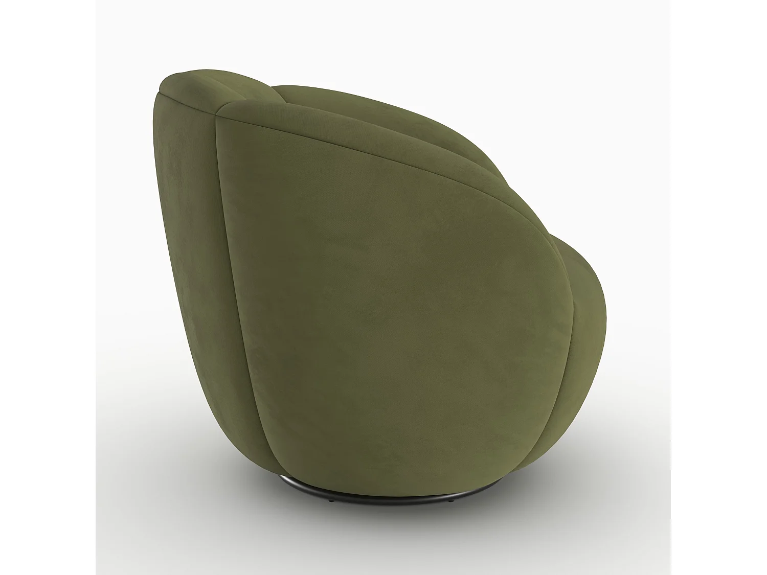 Poltrona girevole in velluto verde oliva scuro - Ysé