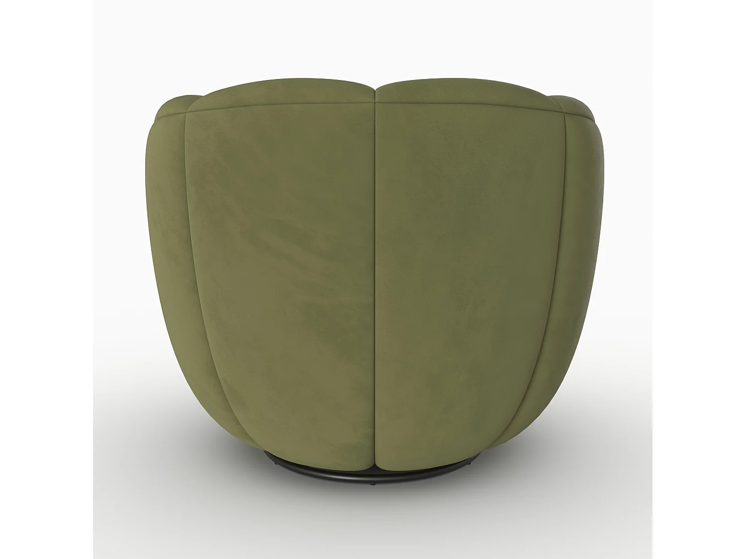 Poltrona girevole in velluto verde oliva scuro - Ysé