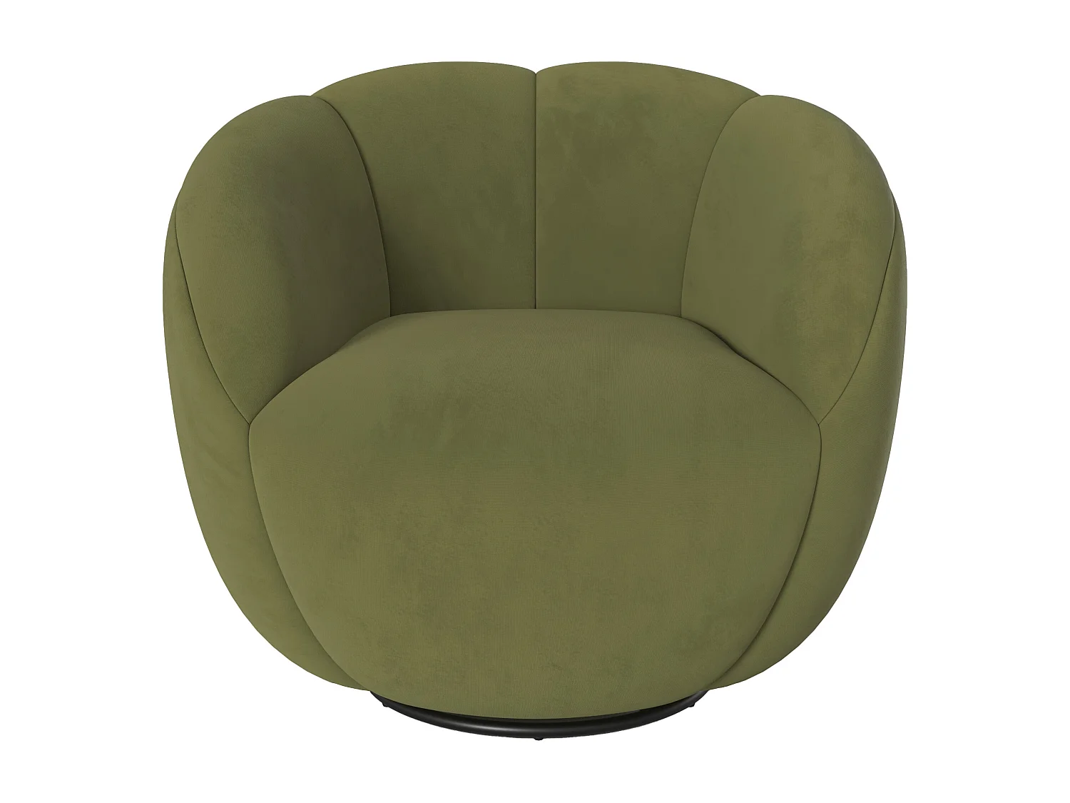 Poltrona girevole in velluto verde oliva scuro - Ysé