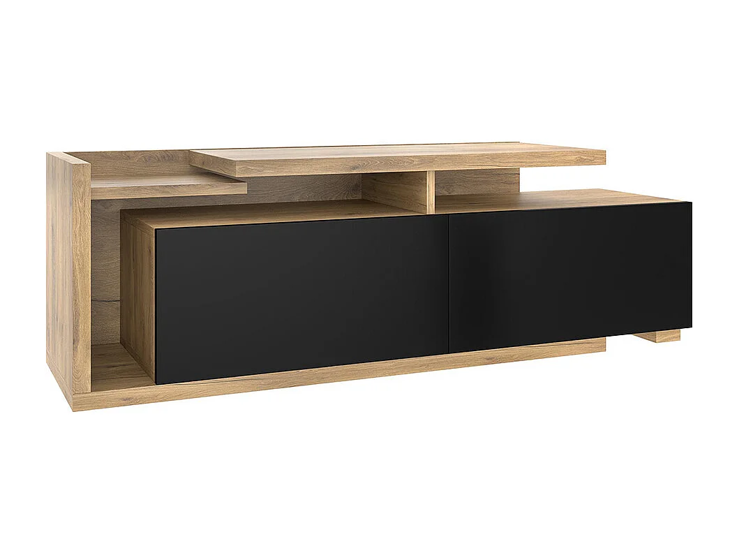 Meuble TV modules mobiles LED design 2-en-1 extensible 2m combinaison libre rangement optimal naturel