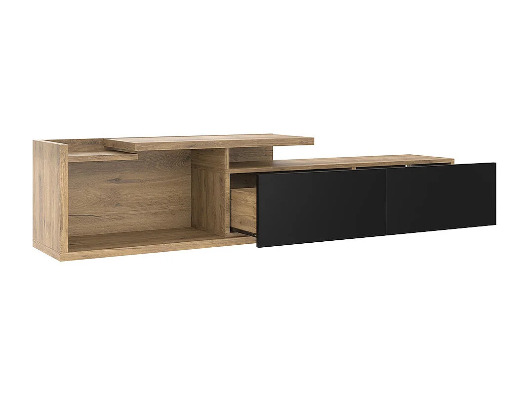 Meuble TV modules mobiles LED design 2-en-1 extensible 2m combinaison libre rangement optimal naturel