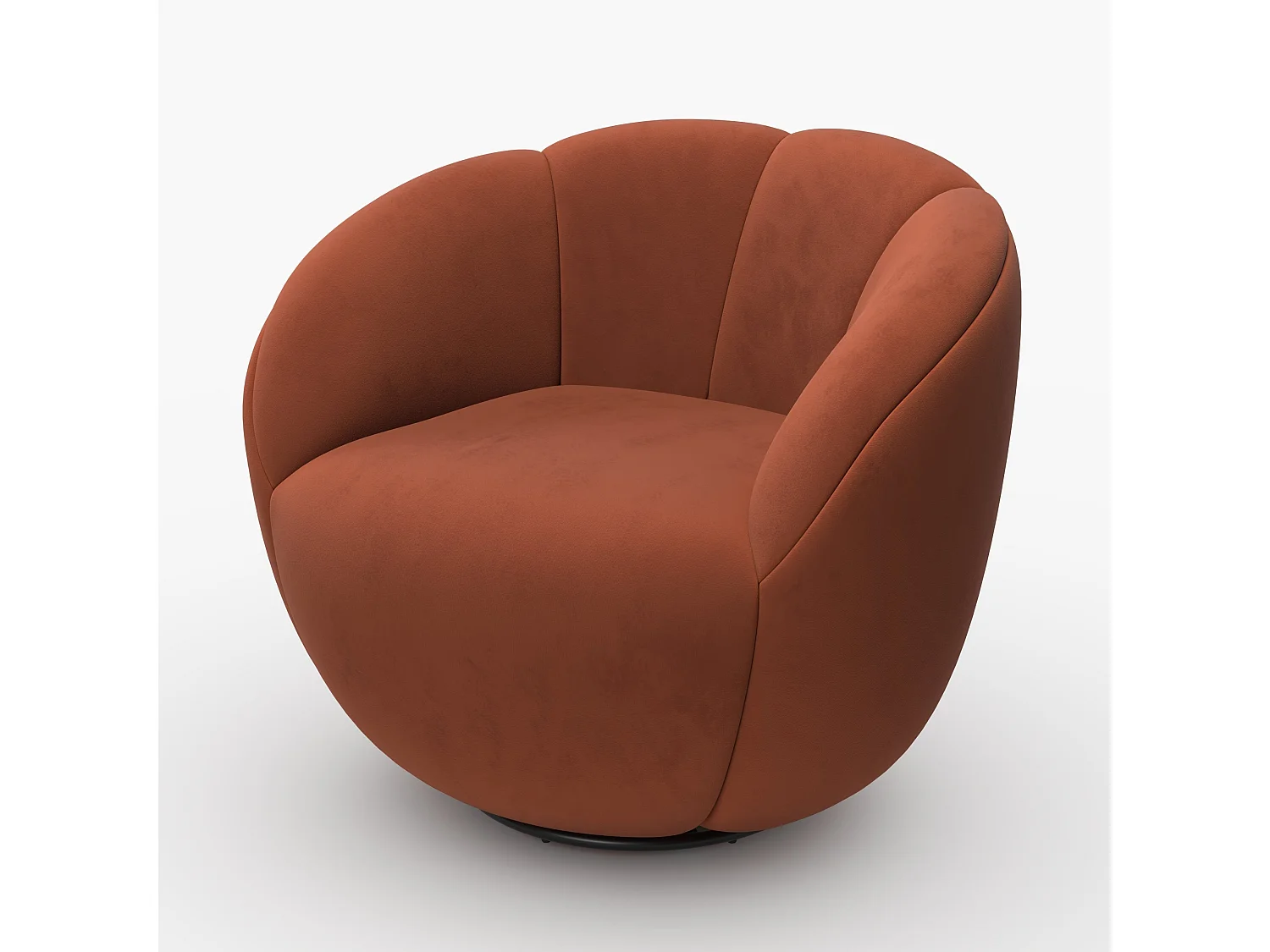 Poltrona girevole in velluto bordeaux - Ysé