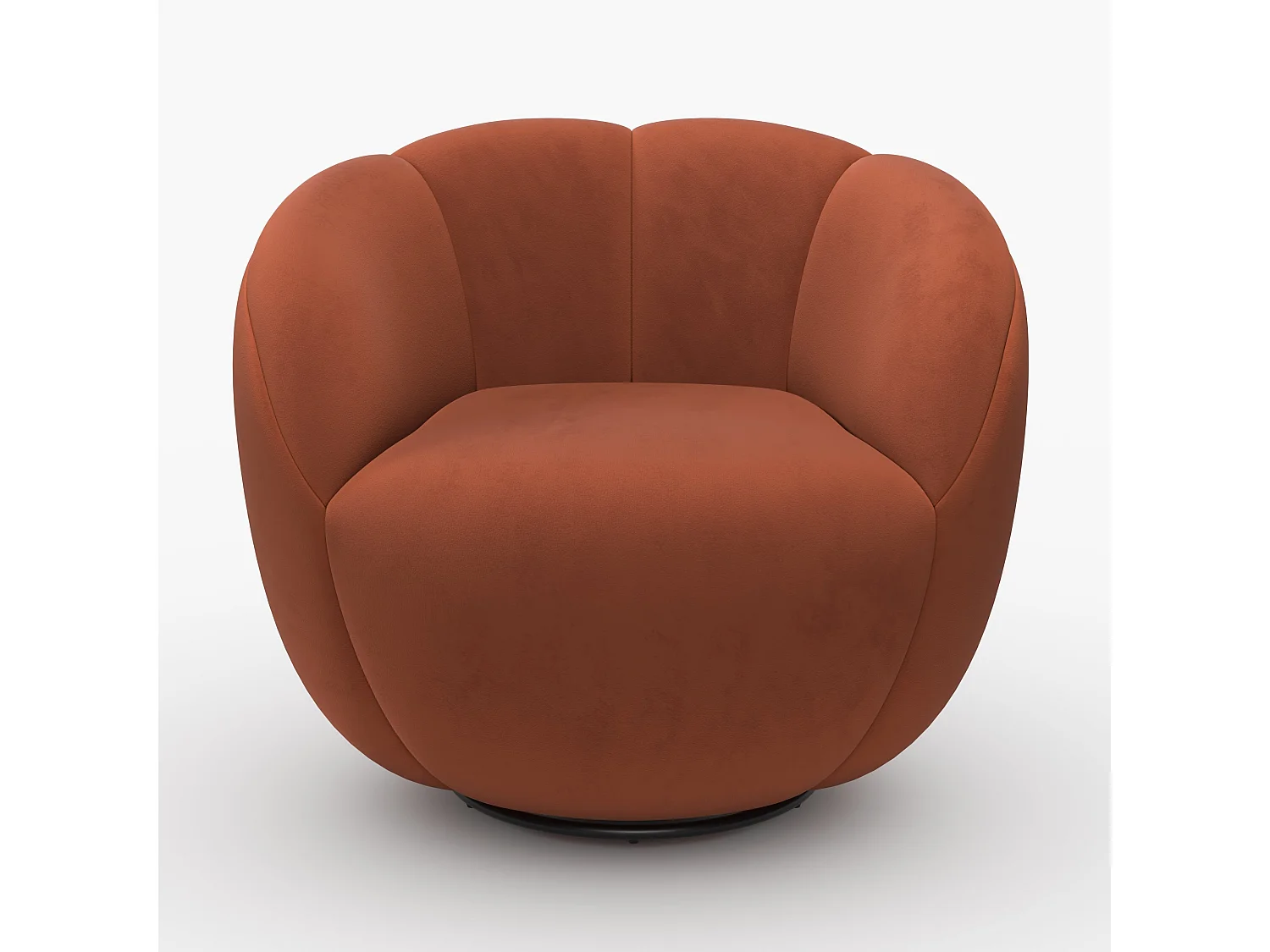 Poltrona girevole in velluto rosso mattone - Ysé