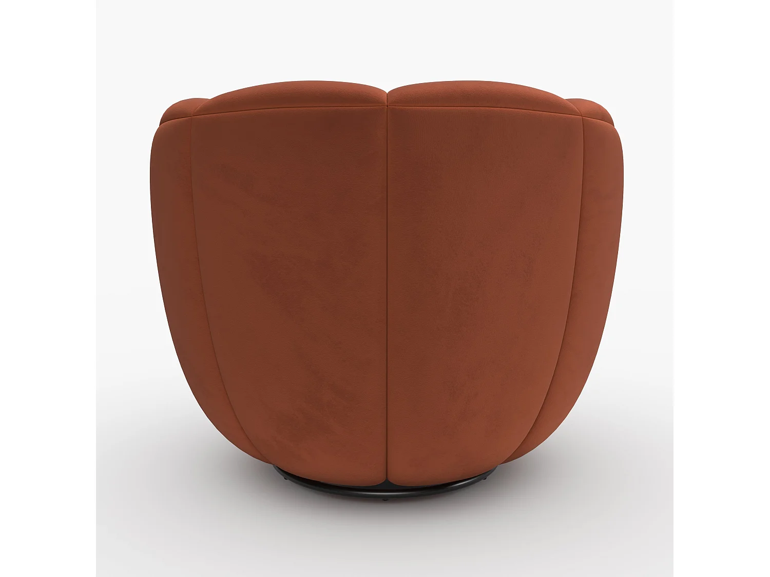 Poltrona girevole in velluto rosso mattone - Ysé