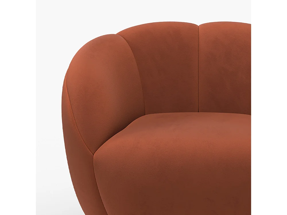 Poltrona girevole in velluto rosso mattone - Ysé