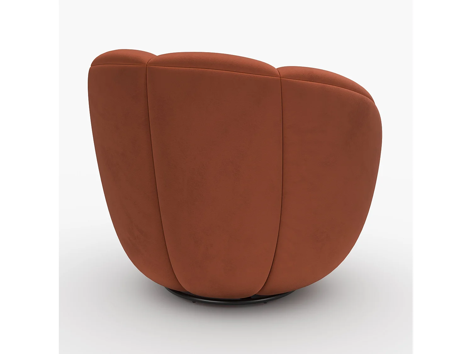 Poltrona girevole in velluto rosso mattone - Ysé