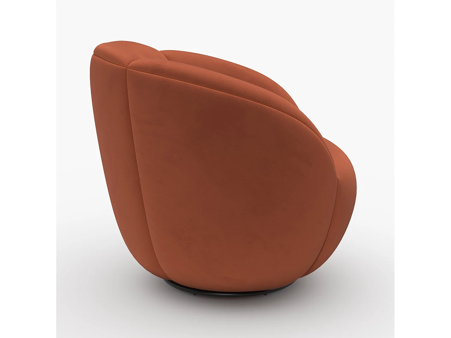 Poltrona girevole in velluto rosso mattone - Ysé