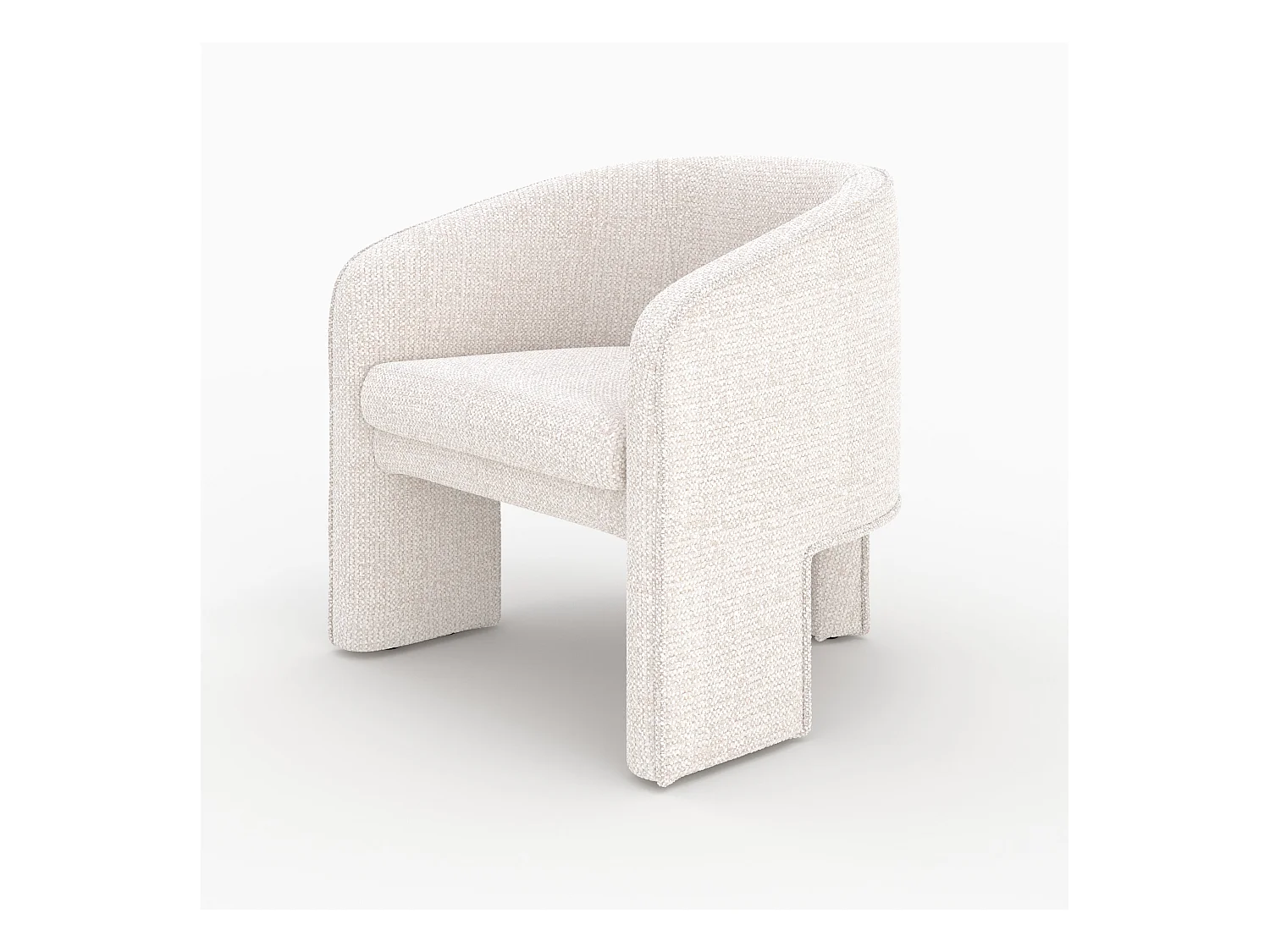 Fauteuil en tissu texturé crème - Nelia