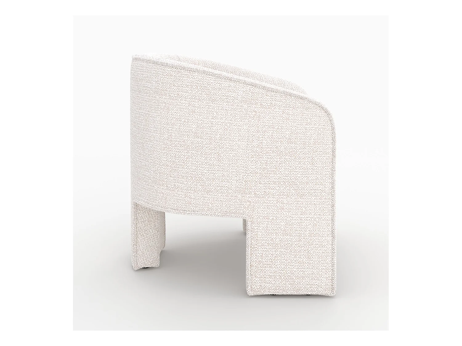 Fauteuil en tissu texturé crème - Nelia