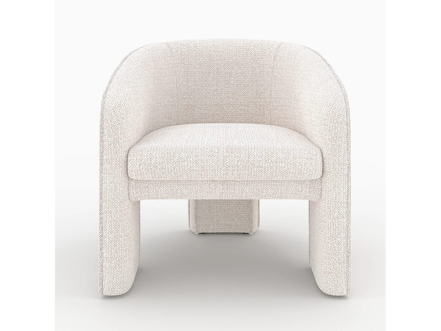 Fauteuil en tissu texturé crème - Nelia