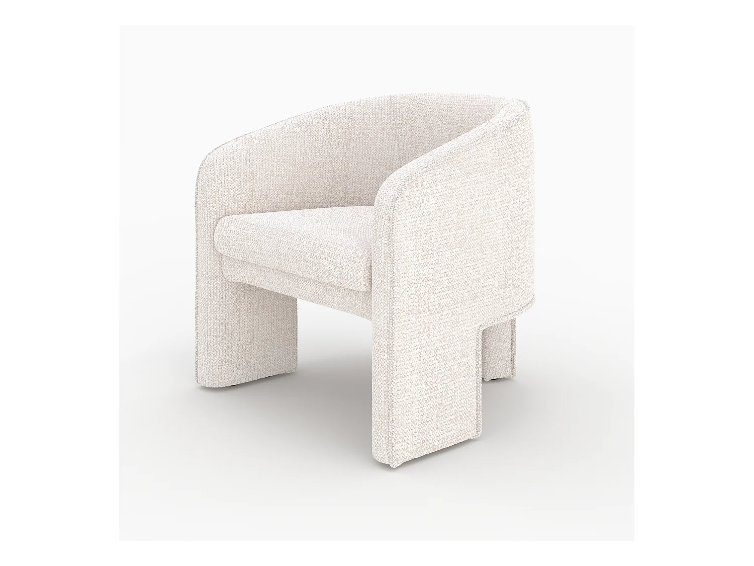 Sillón de tela texturada crema - Nelia