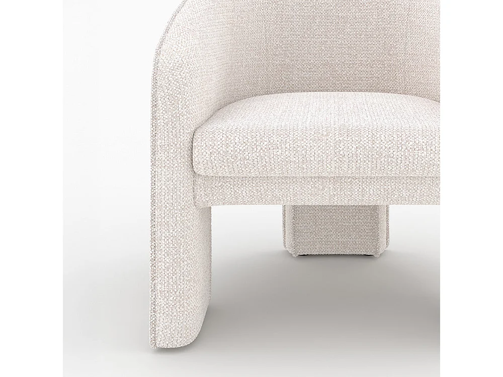 Sillón de tela texturada crema - Nelia