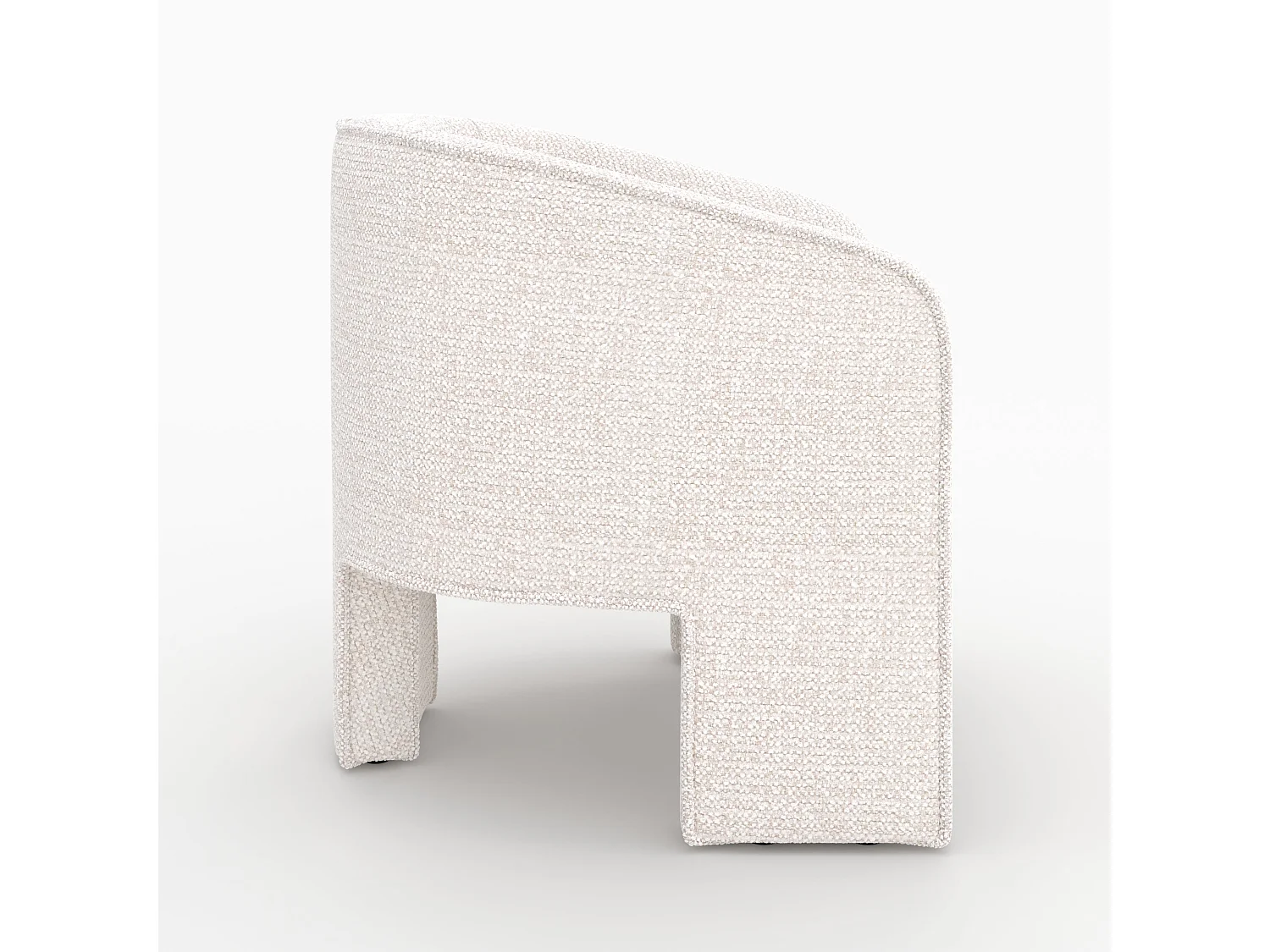 Sillón de tela texturada crema - Nelia