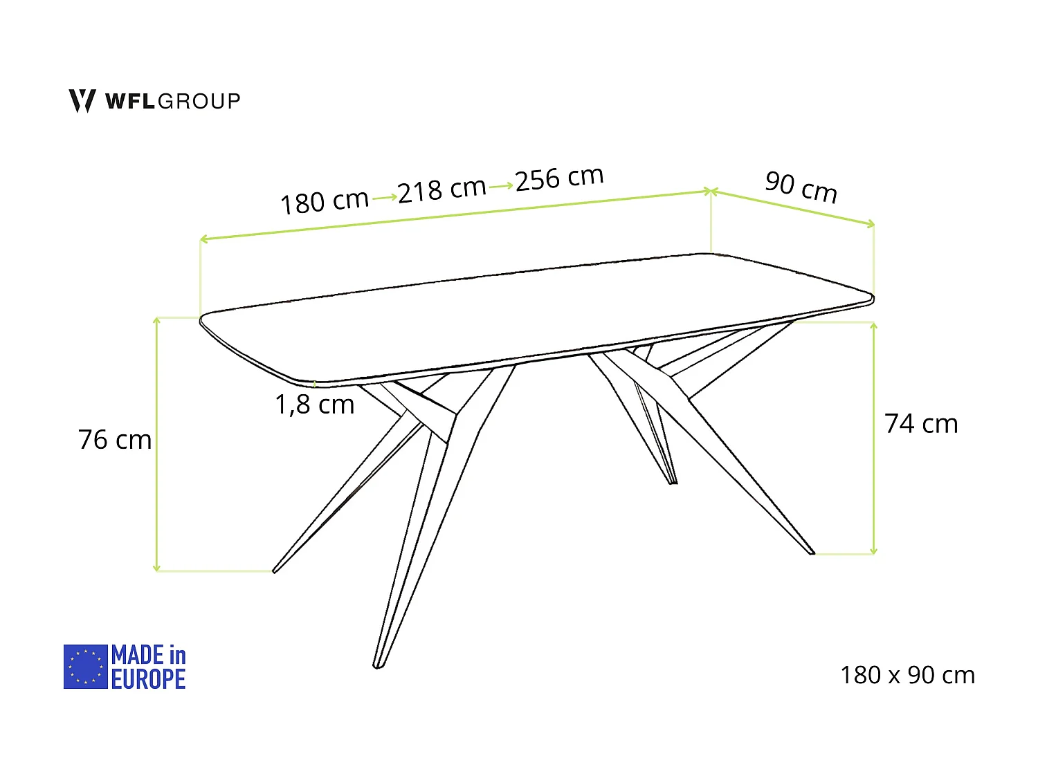 Ausziehbarer Esstisch im Loft-Stil – Rechteckiger Tisch mit Schwarzen Metallbeinen – Industrietisch mit Abgerundeten Ecken für 8-12 Personen – 180 cm Beige Cashmere