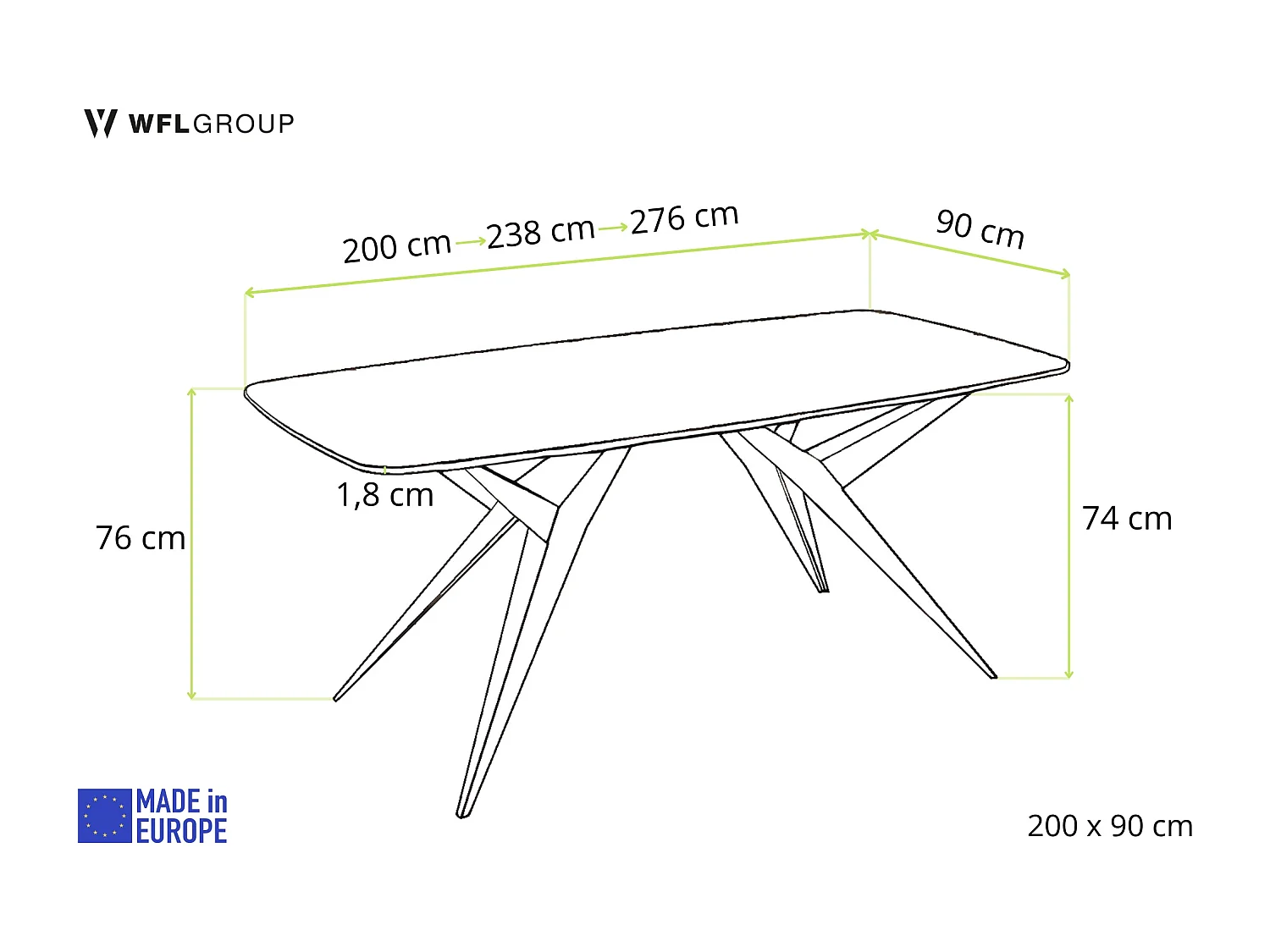 Ausziehbarer Esstisch im Loft-Stil – Rechteckiger Tisch mit Schwarzen Metallbeinen – Industrietisch mit Abgerundeten Ecken für 10-14 Personen – 200cm Marmor Schwarz