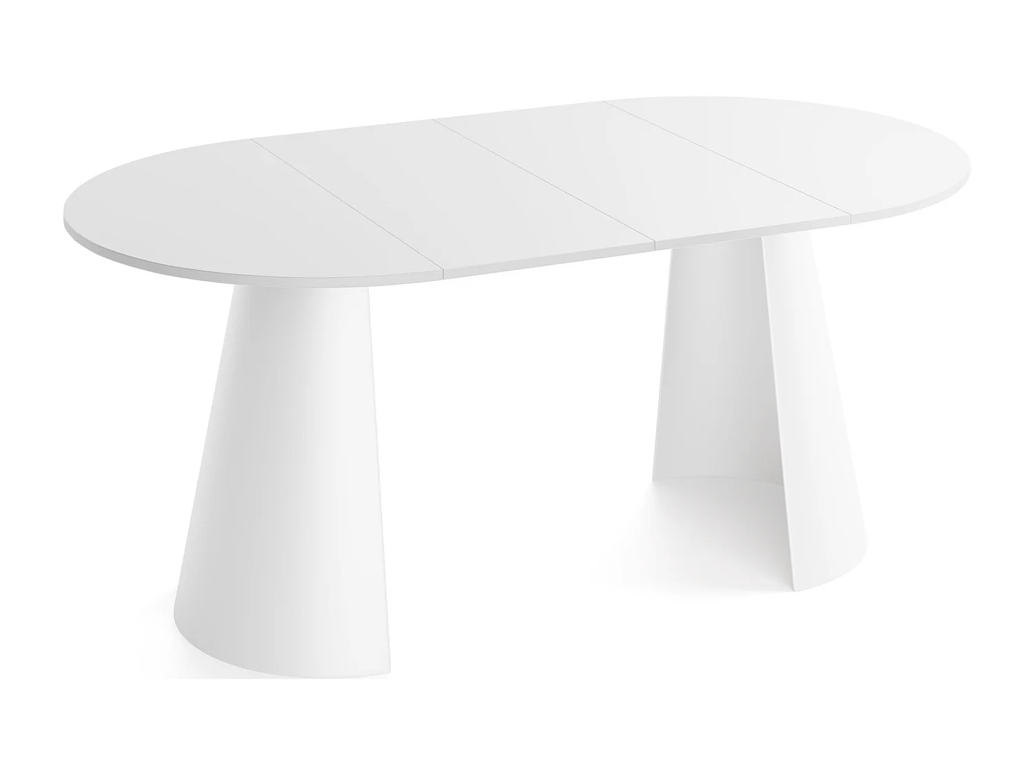 Table à Manger Ronde Extensible Style Loft – 120 à 200 cm – Table Industrielle avec Pieds en Métal Coniques Blancs pour 6 à 10 Personnes – Gain de Place – Blanc